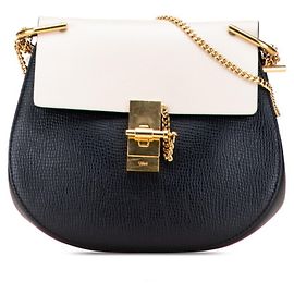 Bolsa de ombro Chloé Drew com corrente Preto Bege