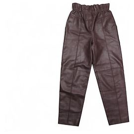 Hermès NUOVI PANTALONI CARROT HERMES 38 M IN PELLE MARRONE Marrone