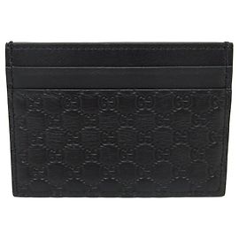 NEW GUCCI MICROGUCCISSIMA 262837 4CC LEATHER MONOGRAM CARD HOLDER Black