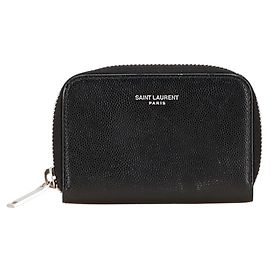 Saint Laurent Women's Leather Coin Purse Black