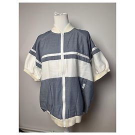 Vintage Dior Herren Kurzarmjacke Blau Weiß L Blau