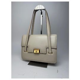 Céline Vintage Celine Lederhandtasche Weiß Weiß