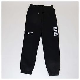 Pantalones de chándal de algodón negro con bordado de logo Givenchy Negro