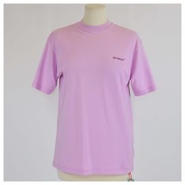 Off White Camiseta de algodão com estampa de logo lilás Off-White Roxo