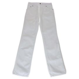 Jeans rectos de denim blanco D09 de Christian Dior Blanco
