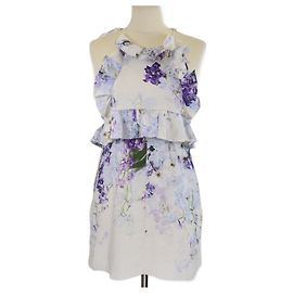 Vestido mini de linho com alças e estampa floral multicolorida Zimmermann Multicor