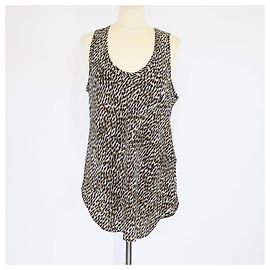 Burberry Brit Sand Printed Silk Sleeveless Top Sand