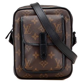 Louis Vuitton Monogram Macassar Shoulder Bag Brown Black