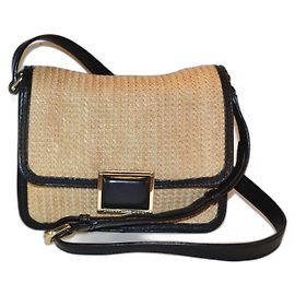Bolsa de mão Marc Jacobs em couro e palha bege Preto Bege