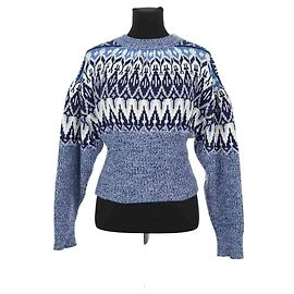 Paco Rabanne Pull en laine bleu Bleu