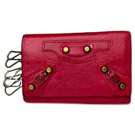 Vintage Balenciaga City Leather Key Holder red Red