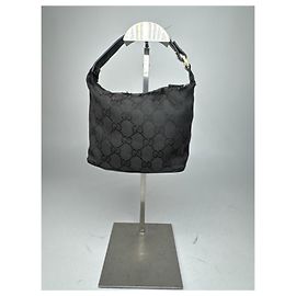 Borsa mini Gucci monogramma vintage nera e marrone Nero