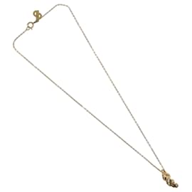 Christian Dior CD Anhänger Halskette Vergoldet Golden