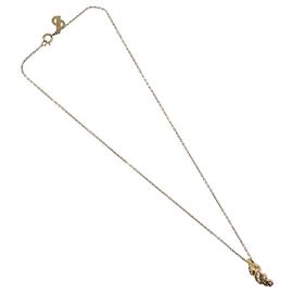Collar Colgante CD Christian Dior Baño de Oro Dorado