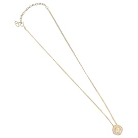 Christian Dior CD Anhänger Halskette Metall Golden