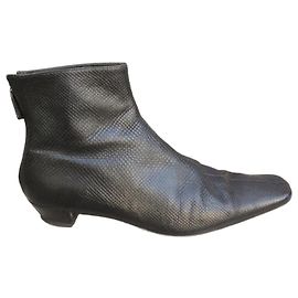 Gucci Ankle Boots Black Leather Black