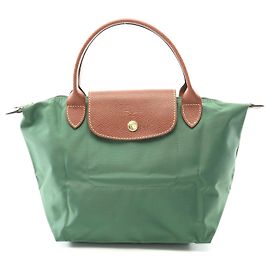 Sac Tote Le Pliage S en toile et cuir Longchamp Vert