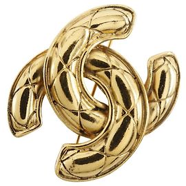 CHANEL Coco Mark vergoldete Brosche Golden