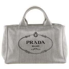 Prada Canapa Handtasche aus hellgrauem Denim Grau