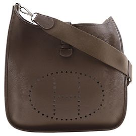 Sac à bandoulière Hermès Evelyne 3GM Marron Taupe