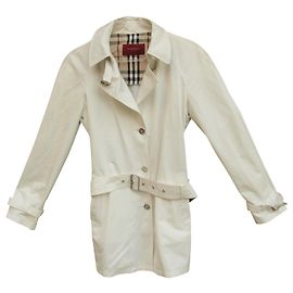 Trench Burberry London Blanc Polyester Blanc