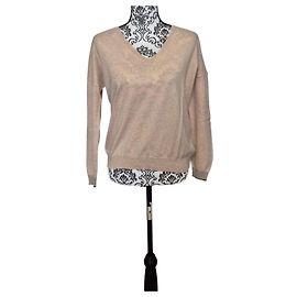 Bellerose Damen Pullover Beige mit V-Ausschnitt Größe 2 (38 / M) Beige