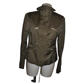 Pinko Khaki Cotton Viscose Jacket Size 42 Khaki