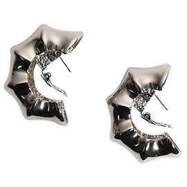 Khaite Silver chunky metal hoop earrings Silvery