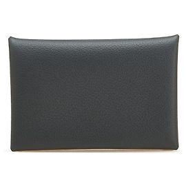 Hermès Hermes Calvi Vau Epsom Card Case Grey