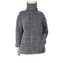 Acne Schwarzer und grauer grob gestrickter Pullover - Größe XS Grau