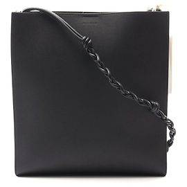 Bolsa de Ombro de Couro Tangle Medium da Jil Sander Preto
