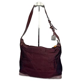 Bolsa de nylon e couro vintage Gucci roxa Roxo