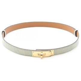 Cinturón Kelly de Hermès en cocodrilo mate Verde
