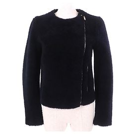 Céline Celine Phoebe period lambskin mouton jacket Blue Navy blue