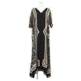 Vestido de seda con estampado H Logo Poste aux Lettres de Hermès Negro