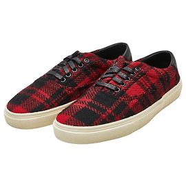 Yves Saint Laurent Sneaker in pelle a quadri in tweed Saint Laurent Nero Rosso
