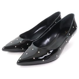 Céline Celine Studded Patent Leather Pumps Black