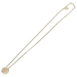Christian Dior CD Anhänger Halskette aus Metall und Kristallen Golden