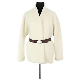 Bash Cappotto in Lana Ecru Crudo