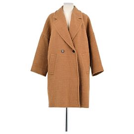 Pomandère Brown wool coat Brown