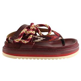 Isabel Marant Bordeaux Leder Sandalen Bordeaux
