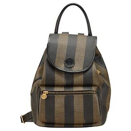 Fendi Pequin Backpack Black Khaki