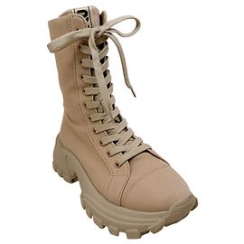 Botas de combate de denim beige Miu Miu Beige