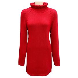 Pull en cachemire rouge à col roulé Malo Rouge