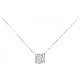 Autre Marque Platinum Diamond Necklace Silvery