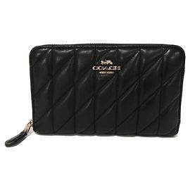 Coach Quilting Nappa Bifold Geldbörse Schwarz