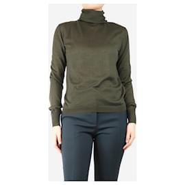 Saint Laurent-Green long-sleeved roll neck jumper - size M-Green