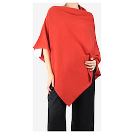 Crimson Rotes Kaschmir-Poncho - Einheitsgröße Rot