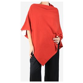 Crimson Poncho en cachemire rouge - Taille unique Rouge