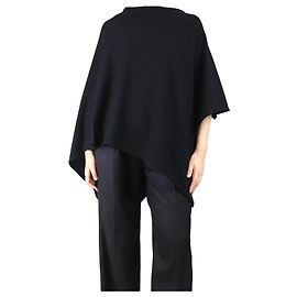 Crimson Poncho en cachemire noir - Taille unique Noir